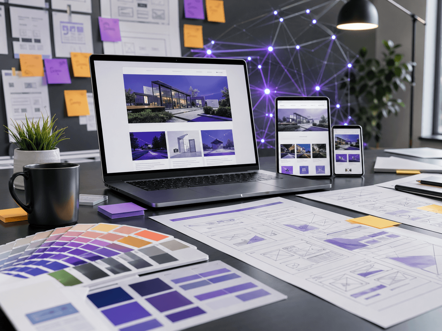 Collaborative web design approach with UX planning and responsive mockups