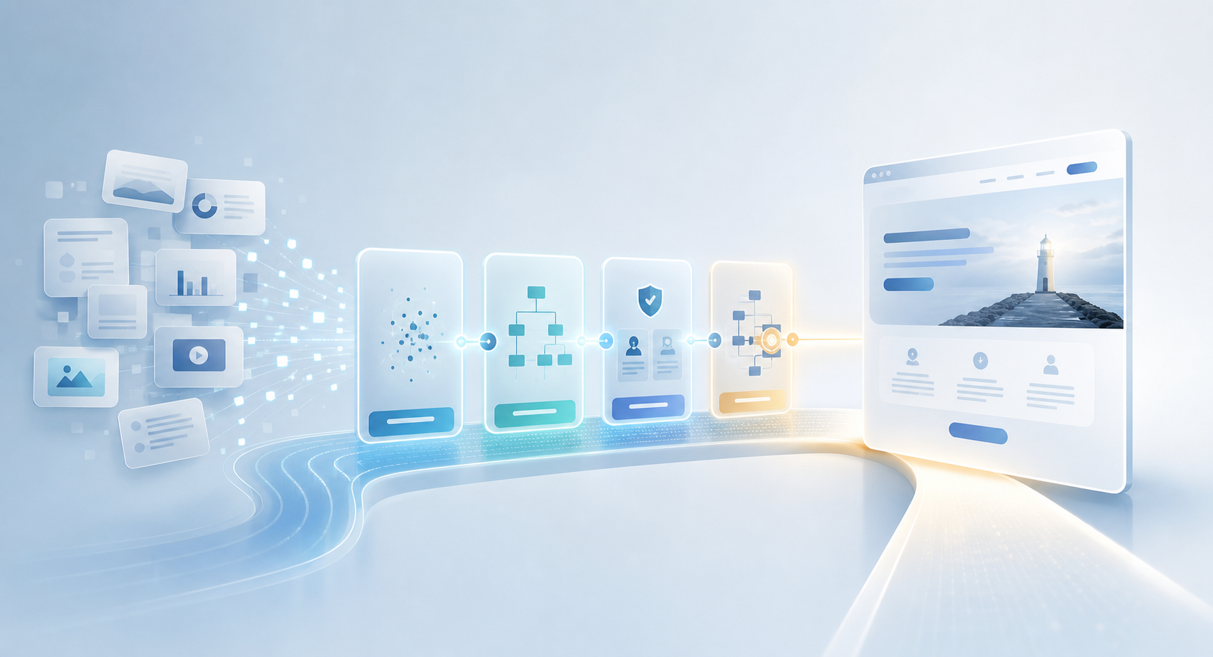 Portfolio case studies organized from scattered signals into a clear website decision path