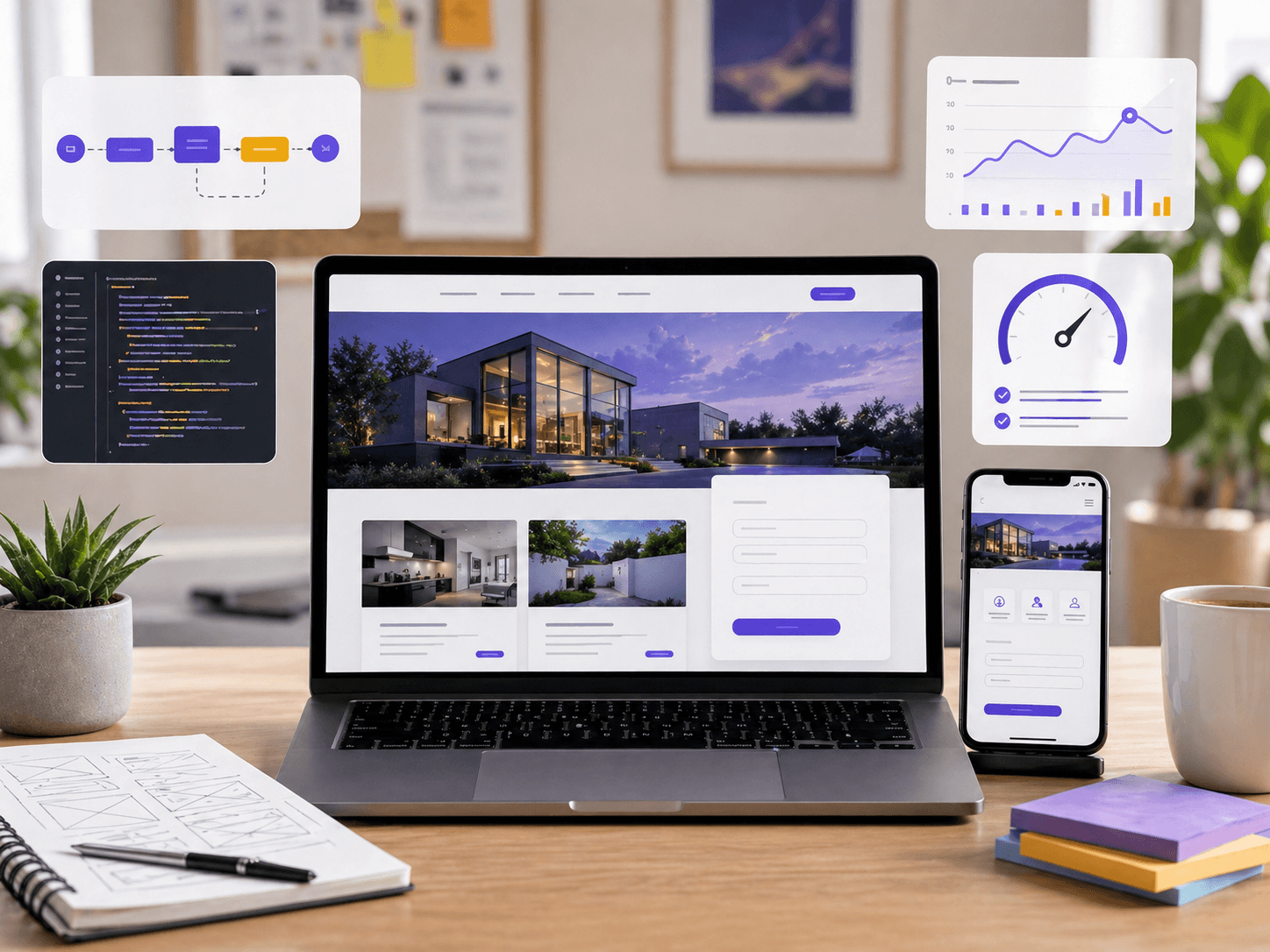 Responsive website build with contact flow