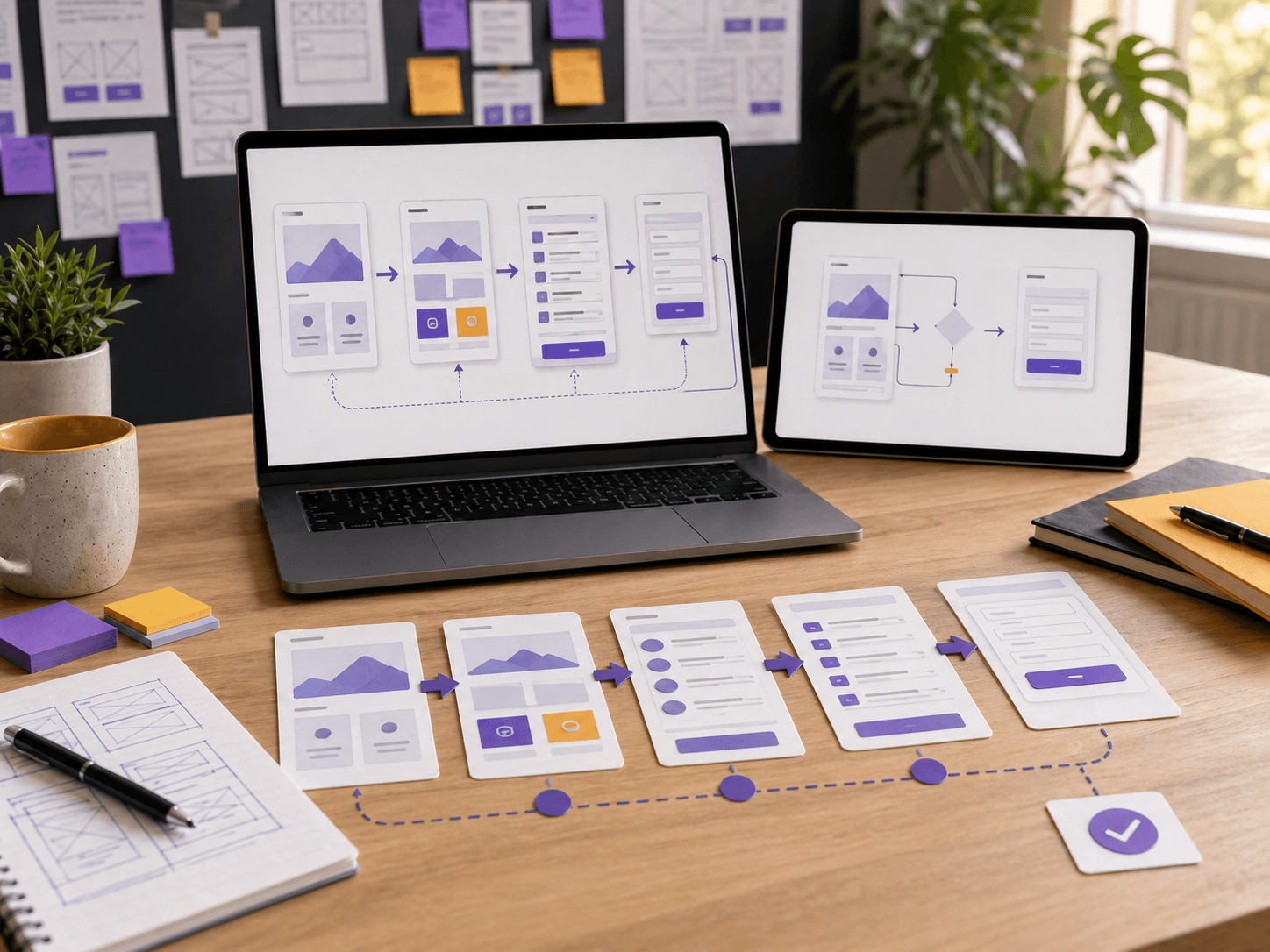 Website decision flow from homepage to contact step