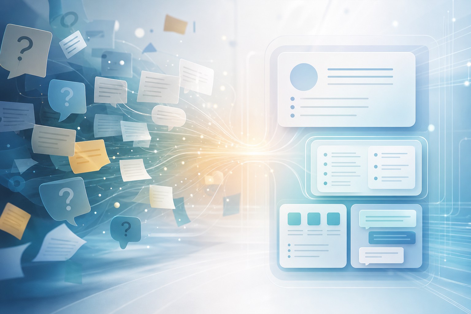 Customer questions and unclear messages becoming organized website content